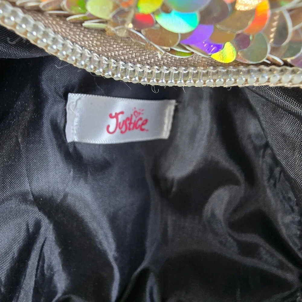 Justice Kids Unicorn Sequin Backpack I Initial, Pompom, Rainbow, Color‎ Changing
